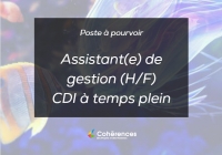 Assistante de gestion CDI temps plein
